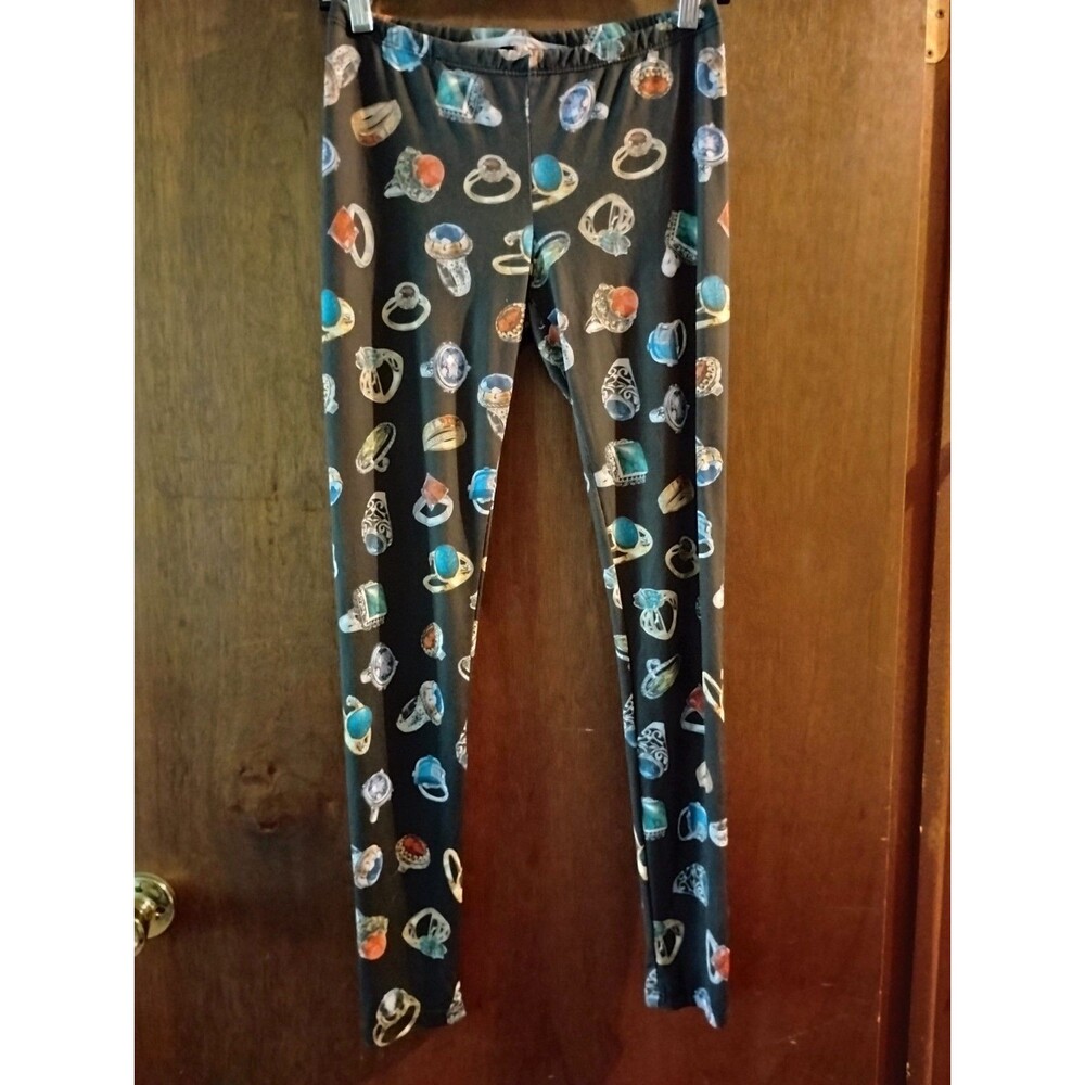 VINTAGE Body Central Graphic Leggings - Rare Jewelry Ring Print